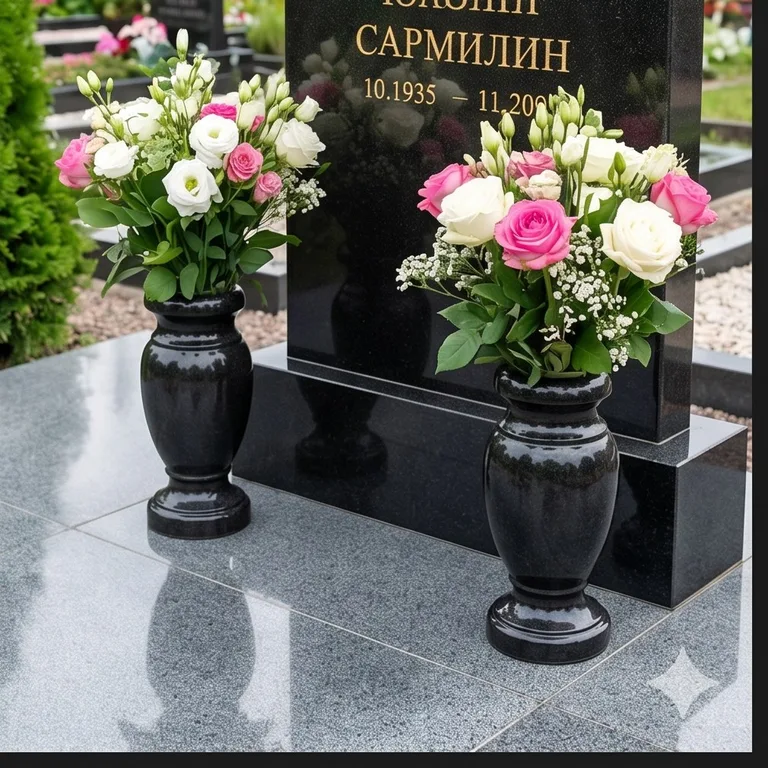 Гранитные вазы для цветов на участке в Ярославле