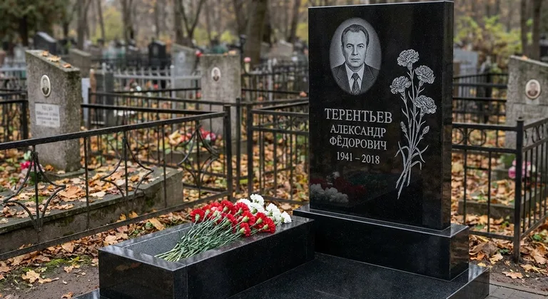 Памятник с гравировкой гвоздик — выполненная работа «Терентьев» в Ярославле