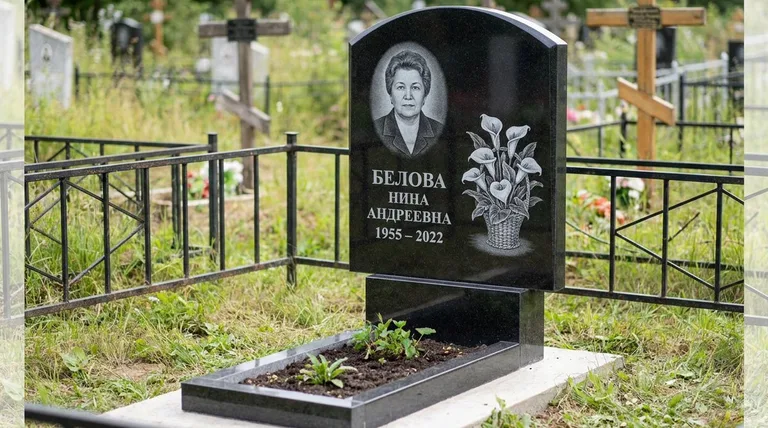 Памятник с гравировкой калл — выполненная работа «Белова» в Ярославле