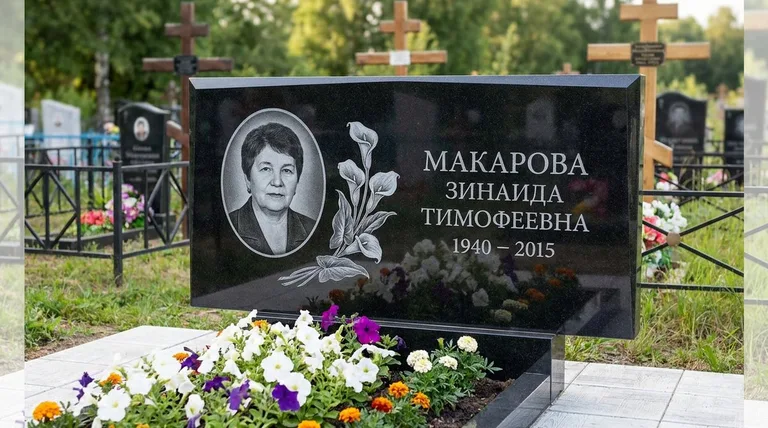Памятник с гравировкой калл — выполненная работа «Макарова» в Ярославле
