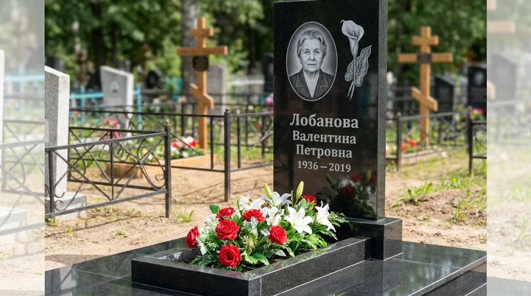 Памятник с гравировкой калл — выполненная работа «Лобанова» в Ярославле