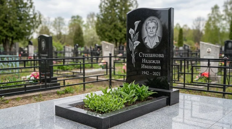 Памятник с гравировкой калл — выполненная работа «Степанова» в Ярославле