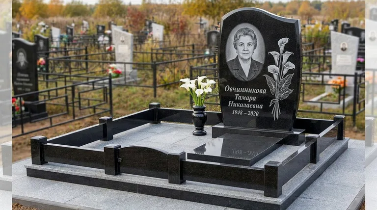 Памятник с гравировкой калл — выполненная работа «Овчинникова» в Ярославле