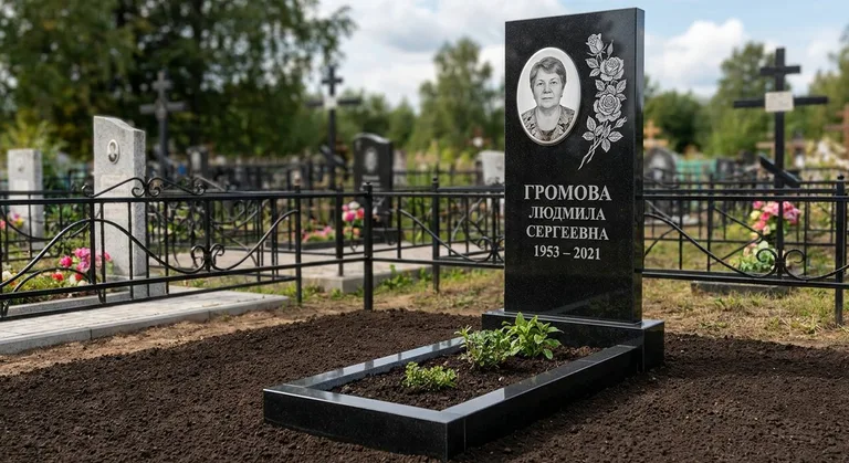 Памятник с гравировкой роз — выполненная работа «Громова» в Ярославле