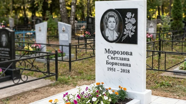 Памятник с гравировкой роз — выполненная работа «Морозова» в Ярославле