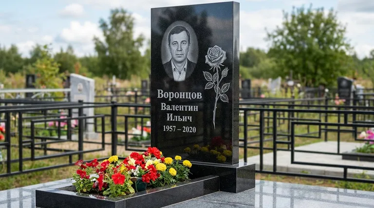 Памятник с гравировкой роз — выполненная работа «Воронцов» в Ярославле