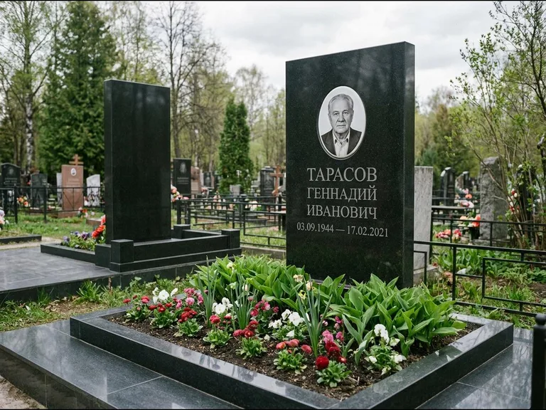 Керамический портрет на габбро-диабазе в Ярославле