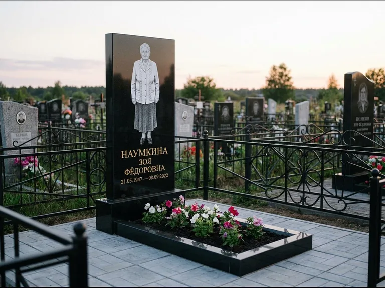 Гравировка портрета на чёрном граните — выполненная работа 18 в Ярославле