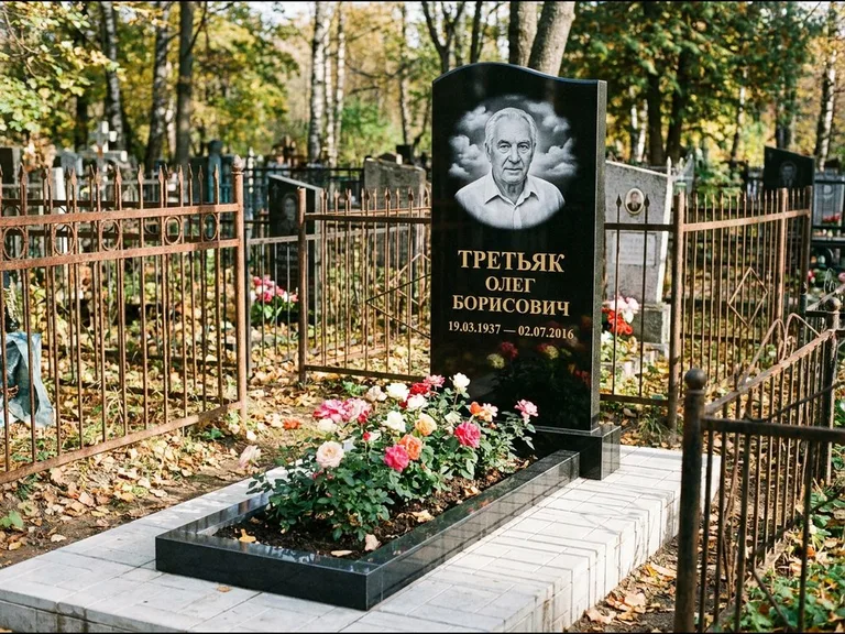 Гравировка портрета на чёрном граните — выполненная работа 23 в Ярославле
