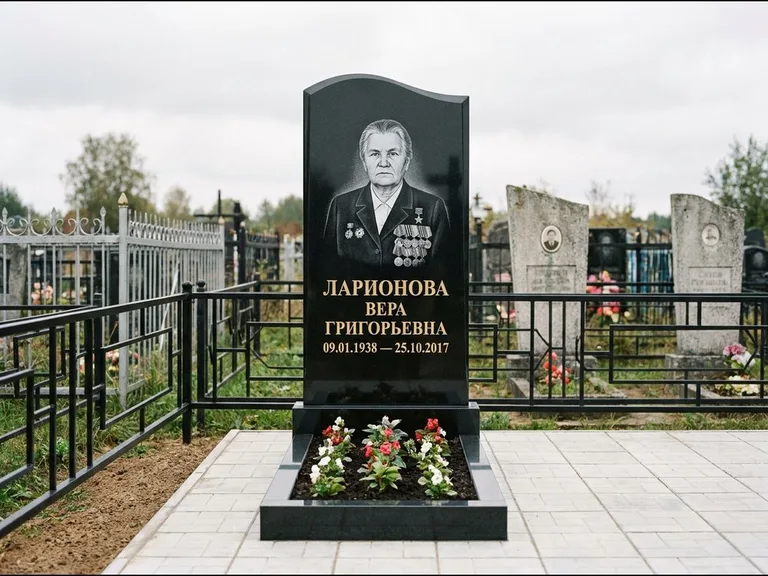 Гравировка портрета на чёрном граните — выполненная работа 28 в Ярославле