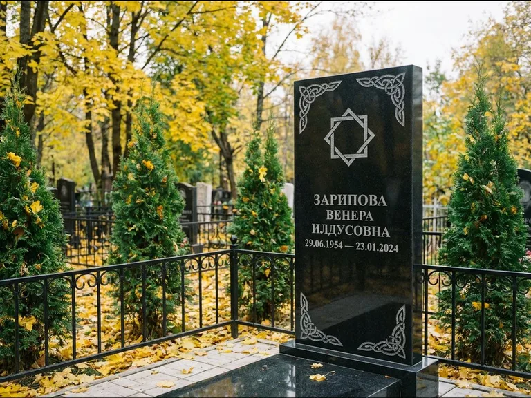 Мусульманский памятник — руб аль-хизб с восточной плетёнкой, работа «Зарипова» в Ярославле
