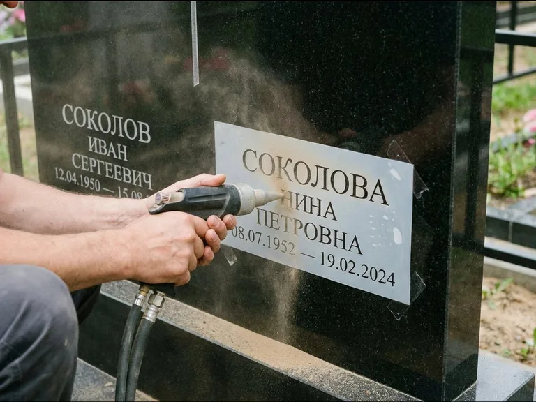 Догравировка ФИО и дат — гравировка с выездом на кладбище в Ярославле