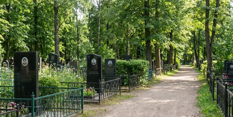 Аллея на Махмутовском кладбище в Челябинске