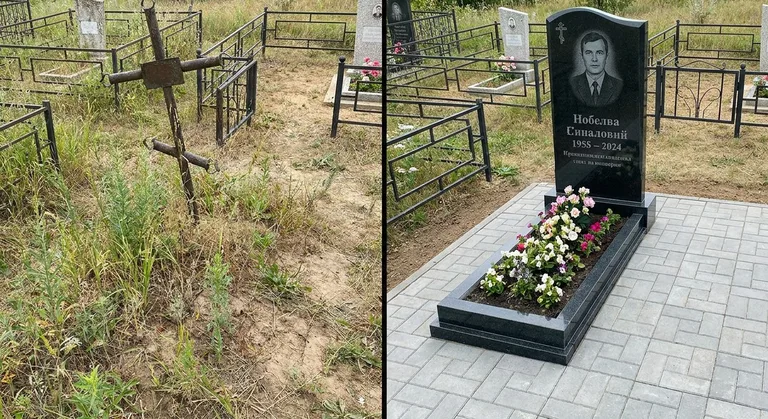 Памятник под ключ: запущенная могила до и ухоженный мемориал после в Ярославле