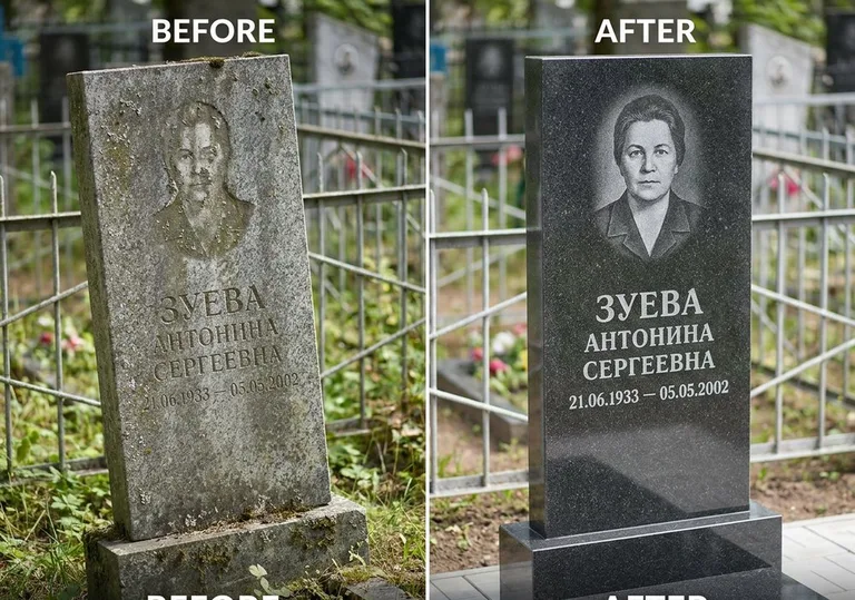 Восстановление сколов кромки гранита: до и после в Ярославле