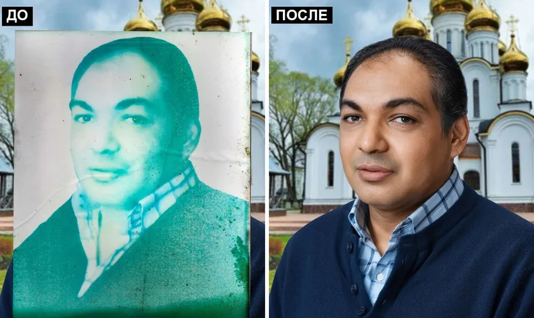 Ретушь фото на памятник — цветокоррекция и колоризация: до и после в Ярославле