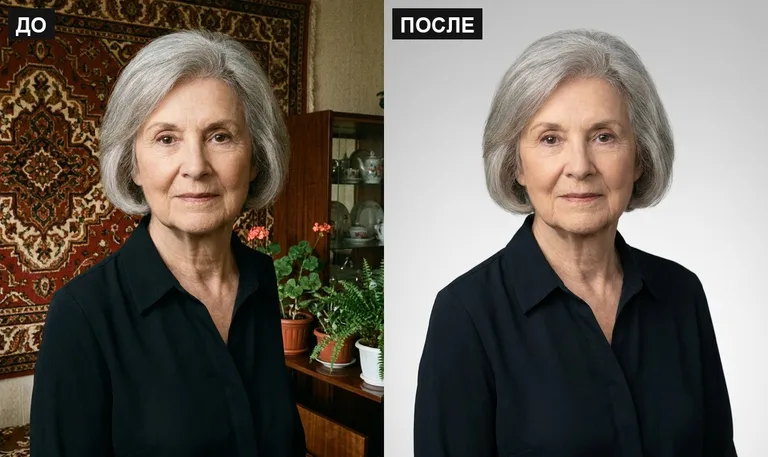 Ретушь фото на памятник — замена фона: до и после в Ярославле