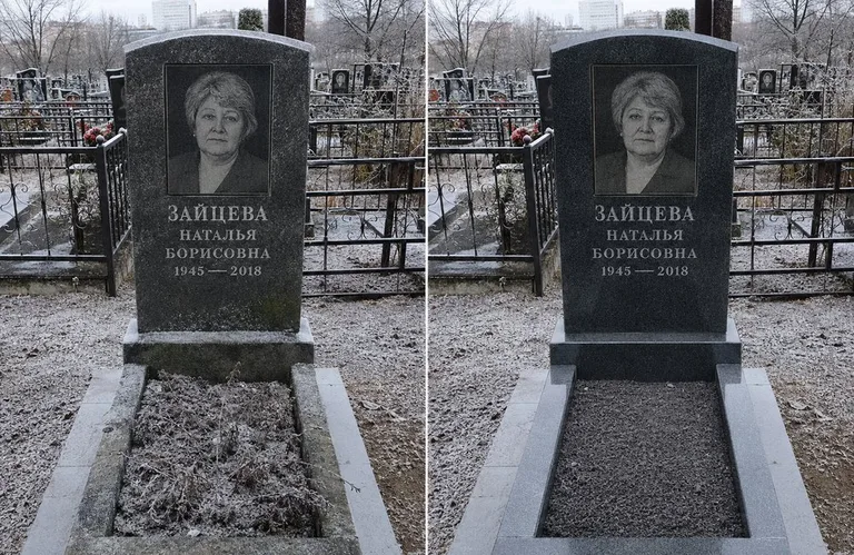 Диптих №10: белый мрамор — убраны жёлтые подтёки, восстановлена белизна стелы в Ярославле
