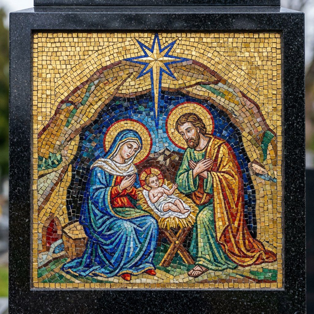 Мозаика на памятник: рождество христово — вифлеемский сюжет