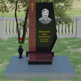 Православный гранитный памятник с крестом - П008