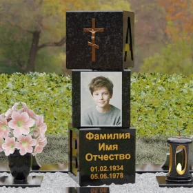 Памятник православный вертикальный из гранита - П142