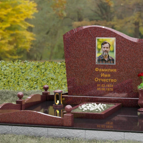 Надгробие из Гранита с волной и полировкой, гранит Лезниковский, вид 4