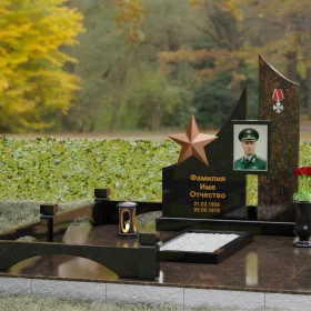 Комбинированный вертикальный памятник на одного - П193
