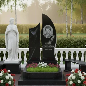 Вертикальный светский гранитный или мраморный памятник - ПН105