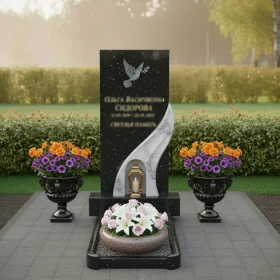 Вертикальный Гранитный памятник для мемориального комплекса - ПН136