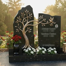 Элитный гранитный памятник для двоих - ПН234