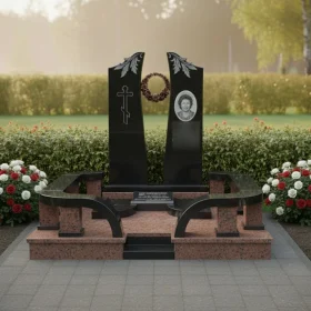 Гранитный православный памятник вертикальный - ПН388