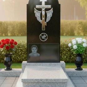 Горизонтальный Гранитный мемориал для двоих - ПН415
