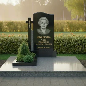 Православный вертикальный гранитный памятник - ПН597