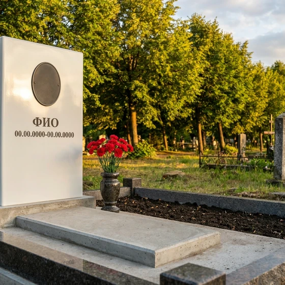 Пластиковый памятник вертикальный с полированной поверхностью