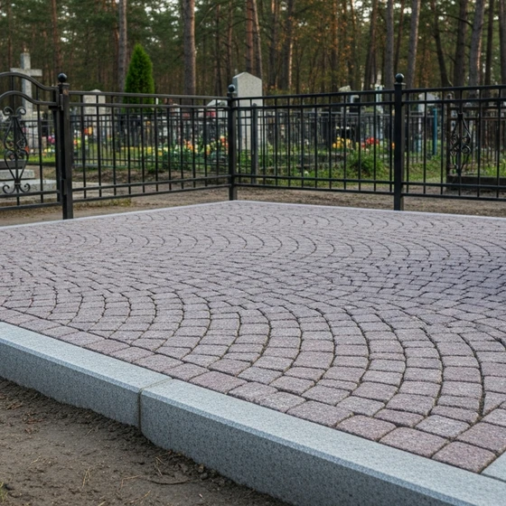 Гранитная брусчатка колотая для могильного участка
