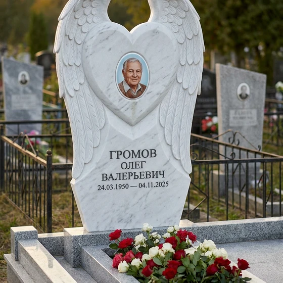 Гранитный памятник фигурный с барельефом Матери и дитя