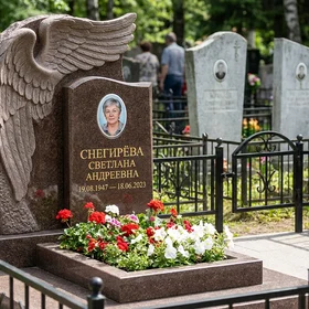 Комбинированный памятник в виде книги из красного гранита