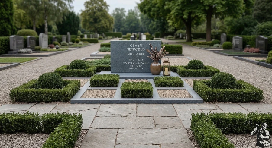 sovremennyj-memorial-iz-granita-s-ozheleneniem