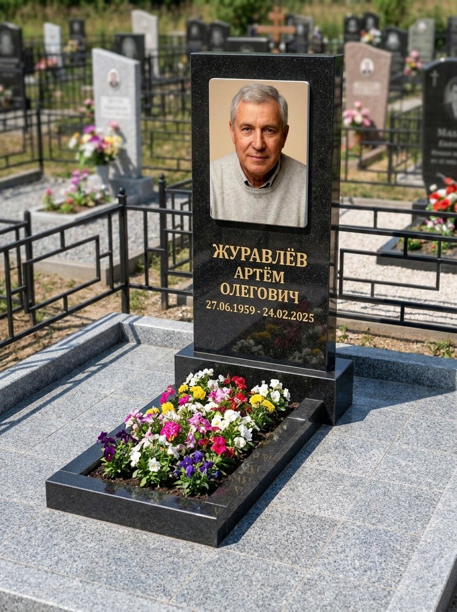 Портрет на памятнике в Ярославле — Выцветшее фото восстановили — керамогранит 180×240 мм