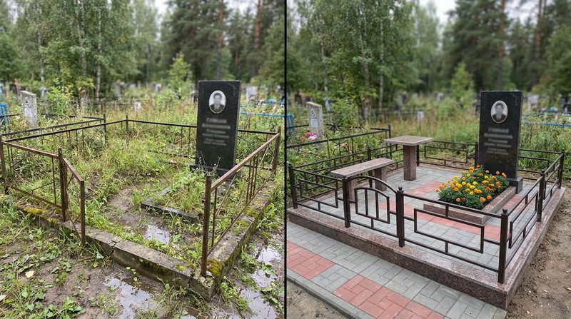 Благоустройство могилы в Ярославле — пример 2